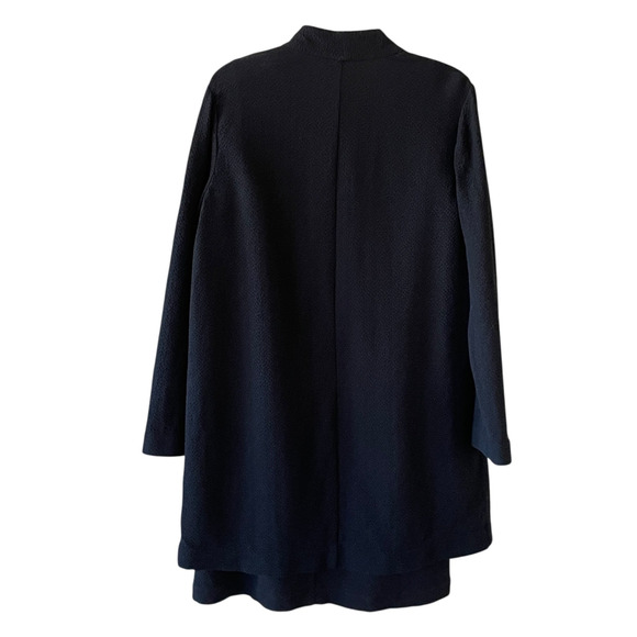 EILEEN FISHER Size Medium Black Sleeveless Dress Open Topper Jacket 2-Piece Set - Picture 8 of 10